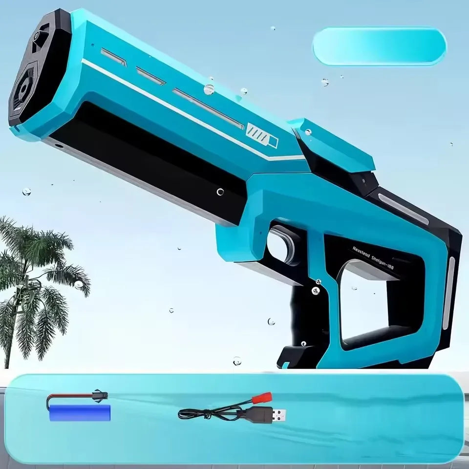 New Children Electric Water Gun Wholesale AutomaticWater Absorption Battery DisplayLarge Capacity Boys' Water PlayToyWaterGun