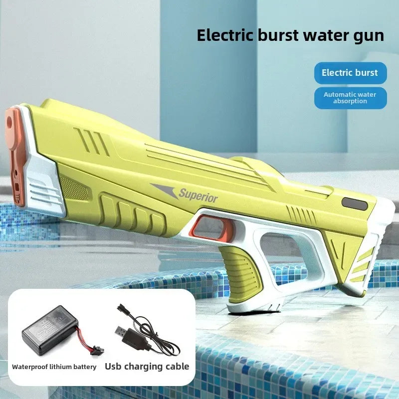 New Children Electric Water Gun Wholesale AutomaticWater Absorption Battery DisplayLarge Capacity Boys' Water PlayToyWaterGun