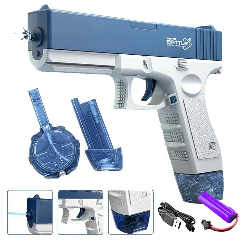 New Children Electric Water Gun Wholesale AutomaticWater Absorption Battery DisplayLarge Capacity Boys' Water PlayToyWaterGun